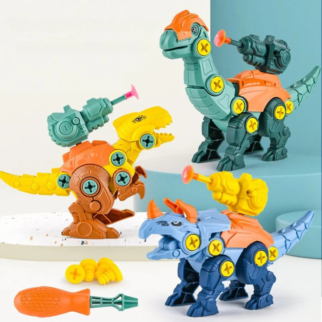 Dinosaur Screw Set with Suction Cup Cannon